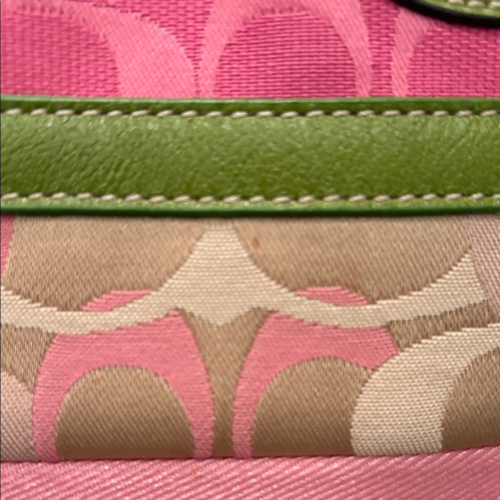 Y2K Coach Pink Lime Green Bleecker Patchwork Tote Bag 🩷🍋‍🟩 - Picture 10 of 14